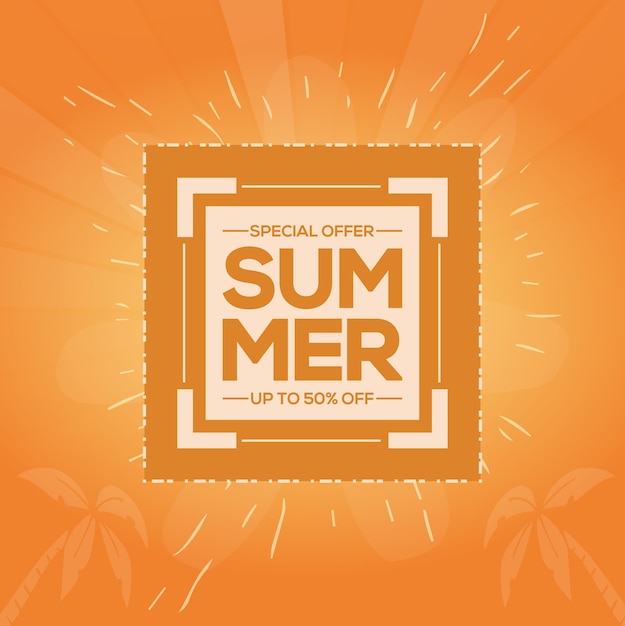 Vetor fundo de cor laranja de venda de verão - vector