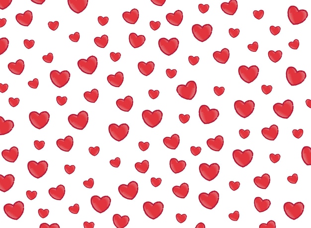 Fundo de corações desenhados à mão