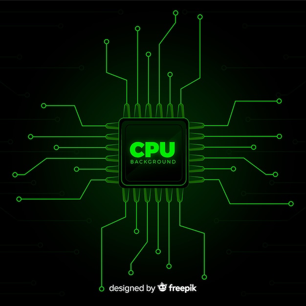 Vetor fundo de cpu verde moderno