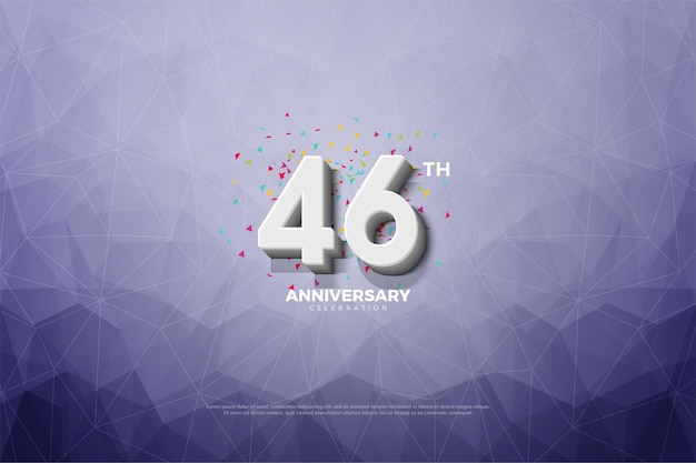 Fundo de cristal da celebração do 46º aniversário