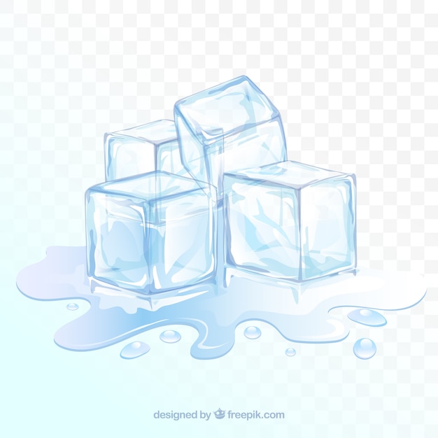 Vetor fundo de cubo de gelo com estilo realista