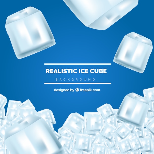 Vetor fundo de cubo de gelo em estilo realista