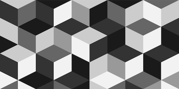 fundo de cubos preto e branco em perspectiva