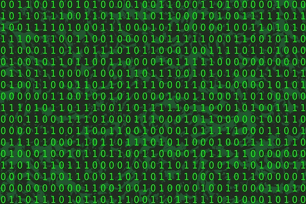 Fundo de dados do programa codificação binária de programação verde vetor de matriz