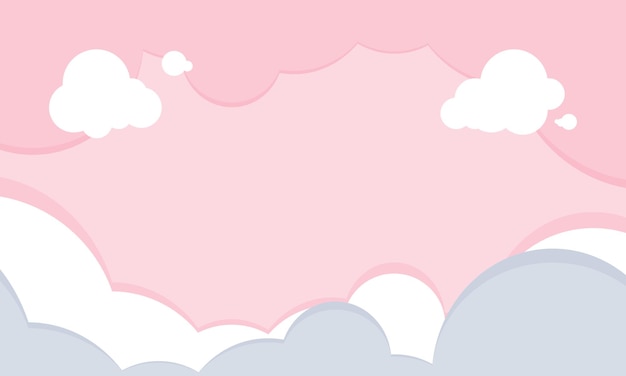 Fundo de desenho plano de nuvem rosa 010