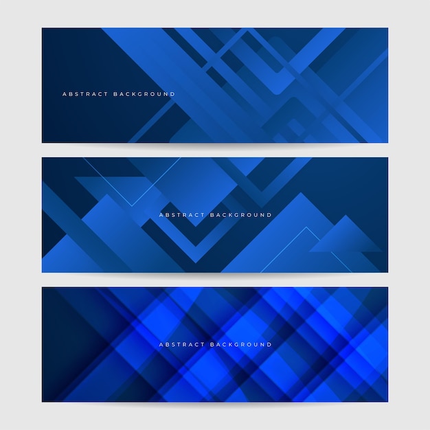Fundo de design de bandeira geométrica azul abstrata