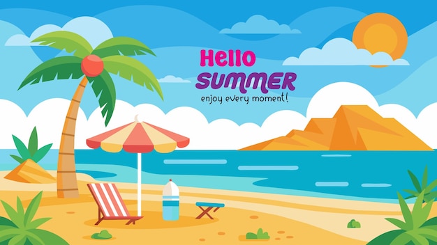 fundo de design de banner de cena de praia de verão