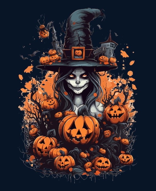Fundo de design de camiseta de Halloween