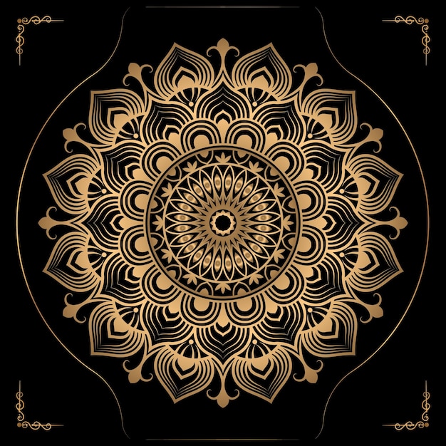 Fundo de design de luxo ornamental mandala em vetor de cor ouro