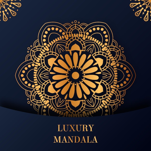Fundo de design de mandala de cor dourada ornamental de luxo