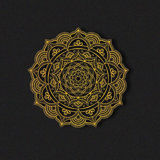 Fundo de design de mandala de luxo com cor dourada