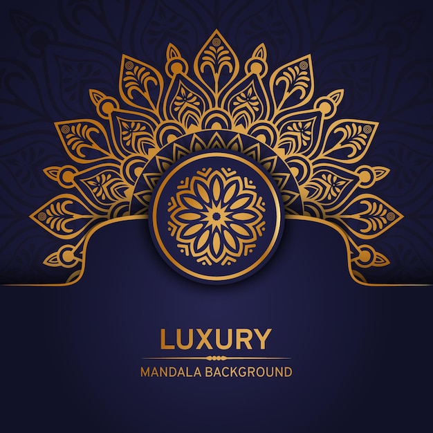 Fundo de design de mandala de luxo dourado