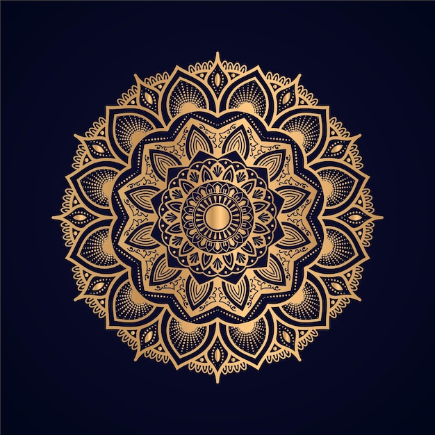 Fundo de design de mandala dourada ornamental de luxo