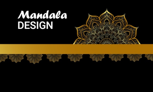 Vetor fundo de design de mandala elegante ornamental de luxo na cor dourada.