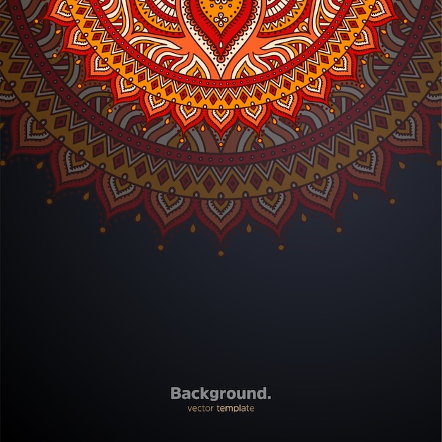 Fundo de design de mandala ornamental de luxo colorido