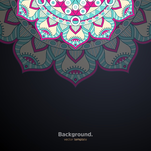 Fundo de design de mandala ornamental de luxo colorido