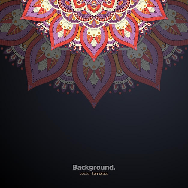 Fundo de design de mandala ornamental de luxo colorido