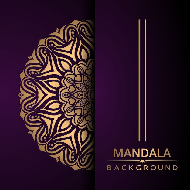 Fundo de design de mandala ornamental de luxo com cor dourada