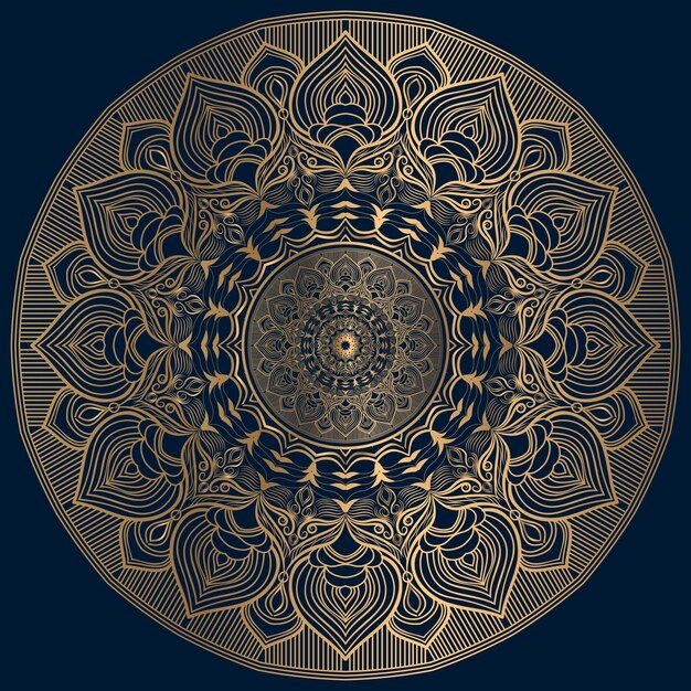 Fundo de design de mandala ornamental de luxo em ouro