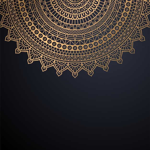 Fundo de design de mandala ornamental de luxo em vetor de cor ouro