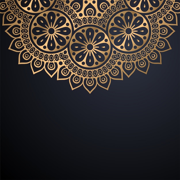 Fundo de design de mandala ornamental de luxo em vetor de cor ouro