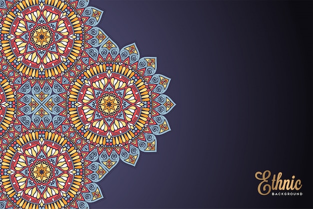 Fundo de design de mandala ornamental de luxo em vetor de cor ouro