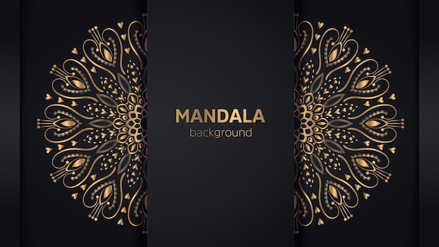 Fundo de design de mandala ornamental de luxo em vetor de cor ouro