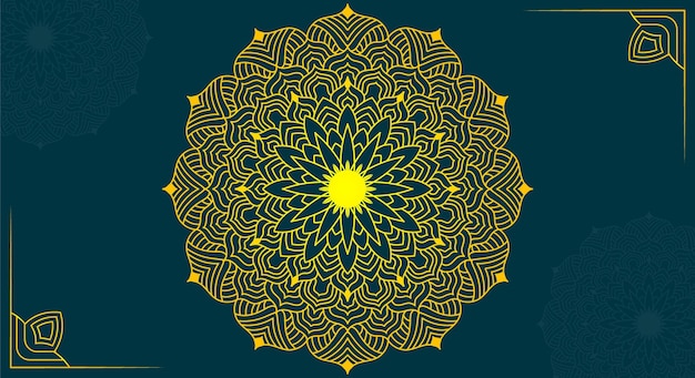 Fundo de design de mandala ornamental de luxo na cor dourada vector grátis