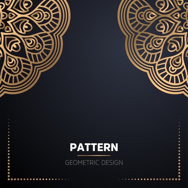 Fundo de design de mandala ornamental de luxo na cor ouro