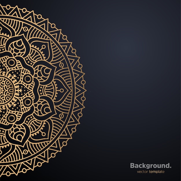 Fundo de design de mandala ornamental de luxo na cor ouro