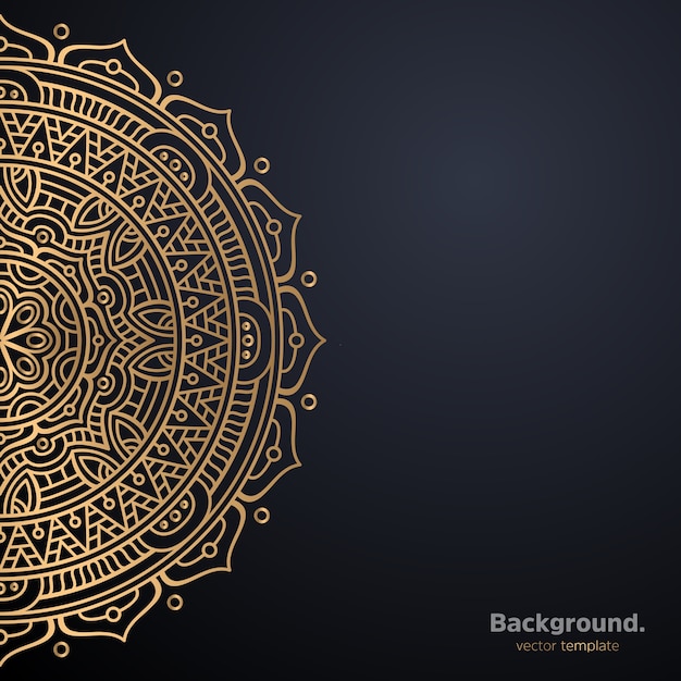 Fundo de design de mandala ornamental de luxo na cor ouro