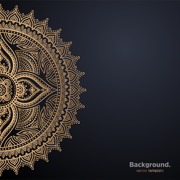 Fundo de design de mandala ornamental de luxo na cor ouro