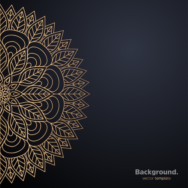 Fundo de design de mandala ornamental de luxo na cor ouro