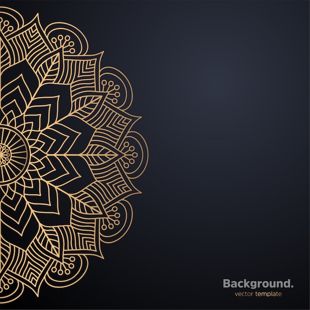 Fundo de design de mandala ornamental de luxo na cor ouro