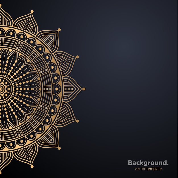 Fundo de design de mandala ornamental de luxo na cor ouro