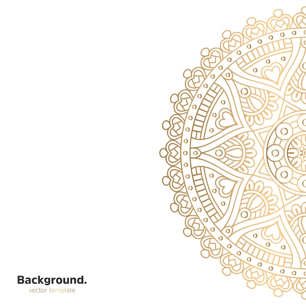 Fundo de design de mandala ornamental de luxo na cor ouro