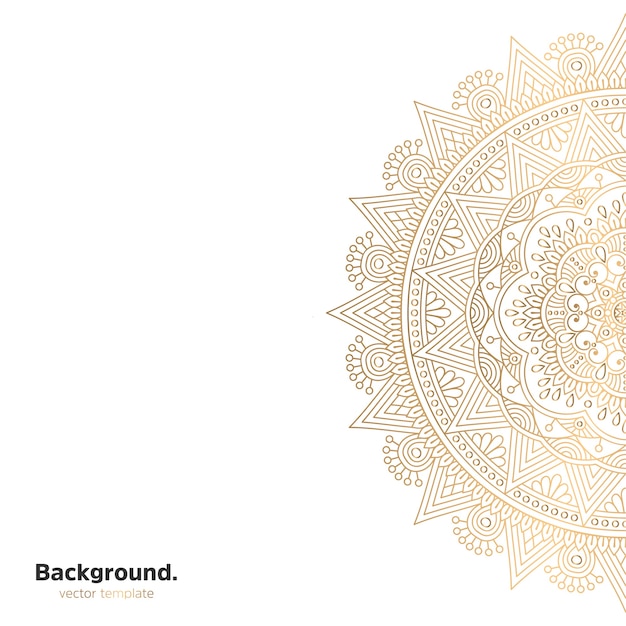 Fundo de design de mandala ornamental de luxo na cor ouro