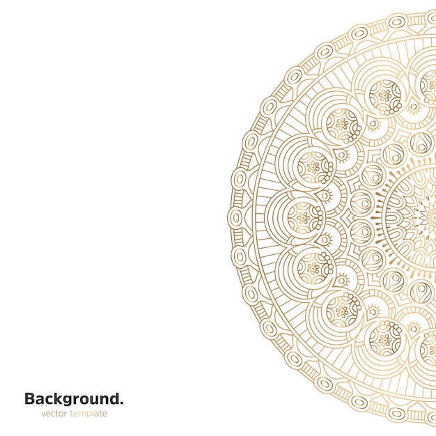 Fundo de design de mandala ornamental de luxo na cor ouro