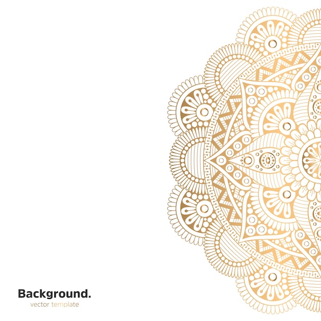 Fundo de design de mandala ornamental de luxo na cor ouro