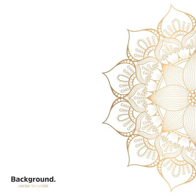 Fundo de design de mandala ornamental de luxo na cor ouro