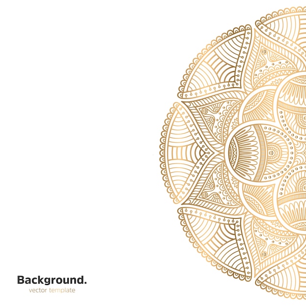 Fundo de design de mandala ornamental de luxo na cor ouro