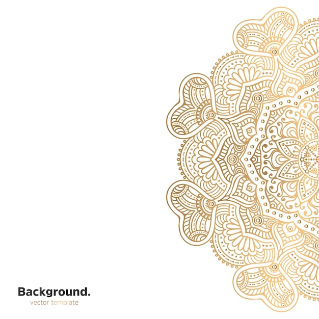 Fundo de design de mandala ornamental de luxo na cor ouro