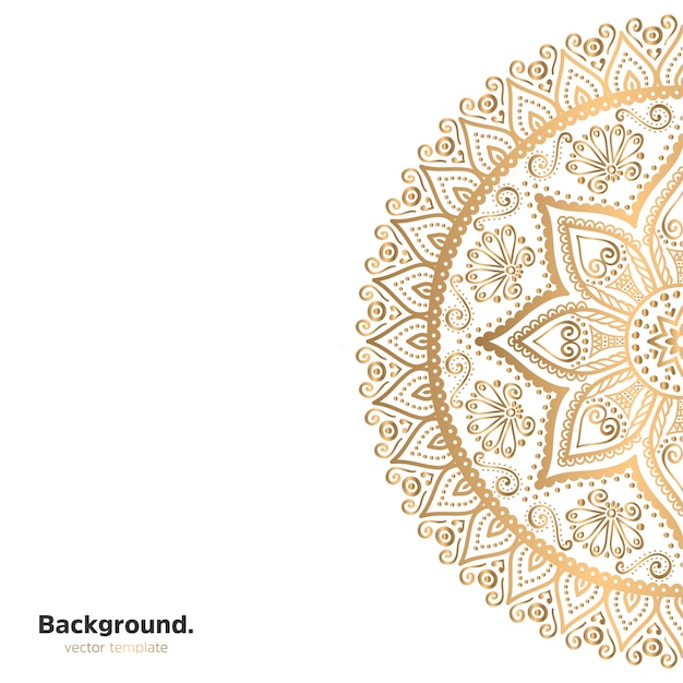 Fundo de design de mandala ornamental de luxo na cor ouro