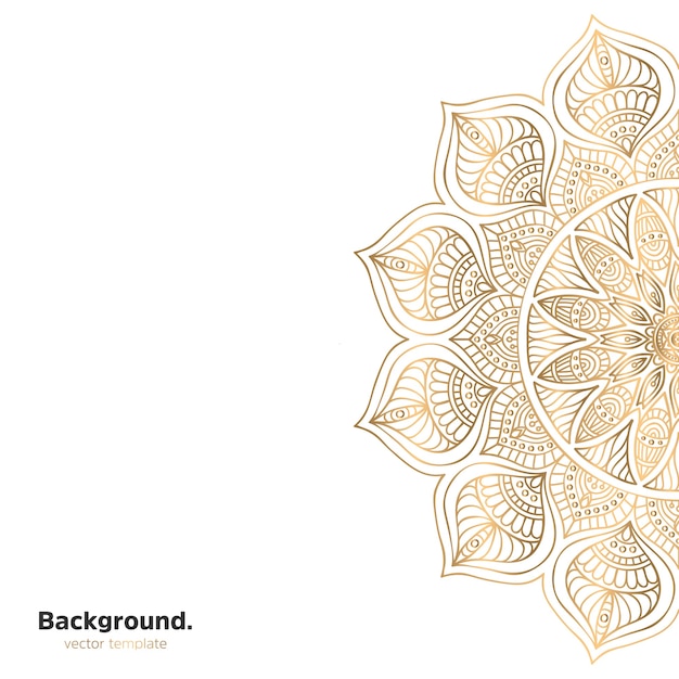 Fundo de design de mandala ornamental de luxo na cor ouro