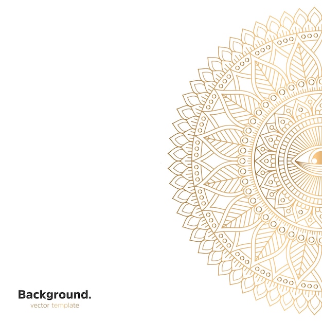 Fundo de design de mandala ornamental de luxo na cor ouro