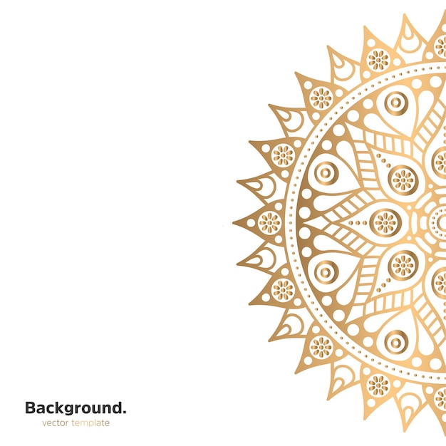 Fundo de design de mandala ornamental de luxo na cor ouro