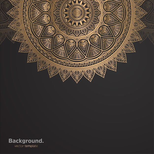 Fundo de design de mandala ornamental de luxo na cor ouro