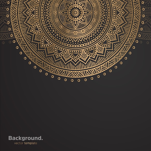 Fundo de design de mandala ornamental de luxo na cor ouro