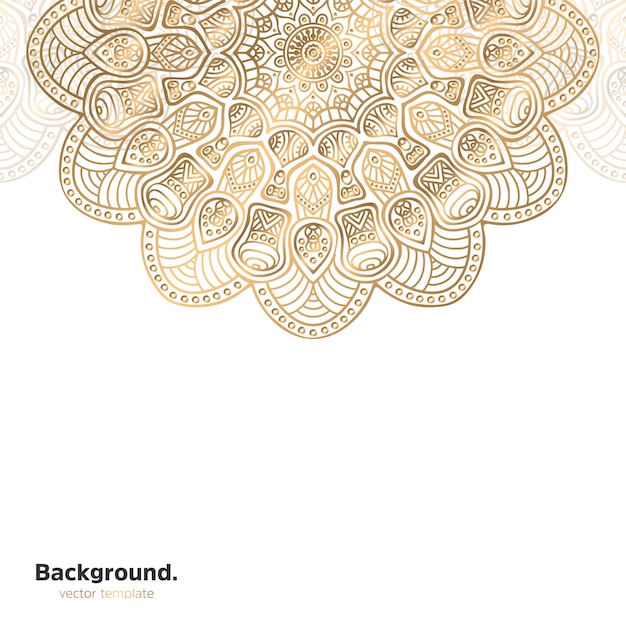 Fundo de design de mandala ornamental de luxo na cor ouro