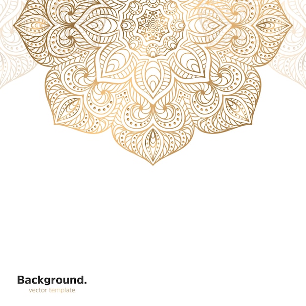 Fundo de design de mandala ornamental de luxo na cor ouro